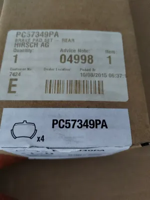 ORIGINAL BENTLEY HINTERE BREMSBELÄGE. 1PCS Nr: PC57349PA