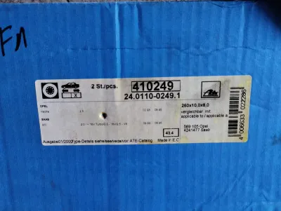 NEU ATE Scheibenbremsscheibe 2 Stück Nr: 410249