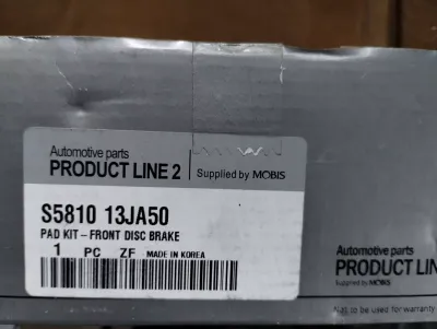 MOBIS Original Bremsbelagsatz für vordere Scheibenbremse. Nr.: S581013JA50