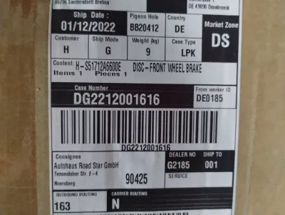 Mobis Original-VORDERRAD-SCHEIBENBREMSE 1Stück Nr: S51712A6600E