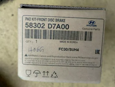 HYUNDAI Original Bremsbelagsatz-Hintere Scheibenbremse. Nr. : 58302D7A00