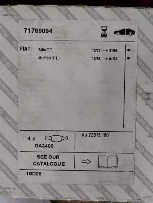 Original Fiat Bremsbelagsatz. Nr : 71769094