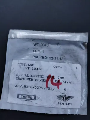 NEU BENTLEY echt S/R AUSRICHTUNGSWERKZEUG 7MM Nr: WT10316
