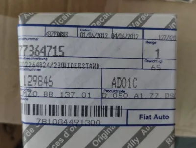 Original Fiat, Lancia Alfa Romeo, Widerstand Nr.: 77364715