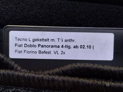 FIAT DOBLO PANORAMA Fußmatten NR: 02 10