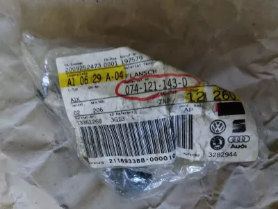 Original Volkswagen, Audi Kühlmittelflansch Nr.: 074121143D