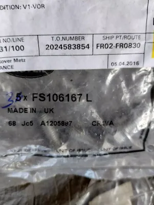 Original Jaguar, Land Rover, Schraube 3 St. Nr: FS106167L