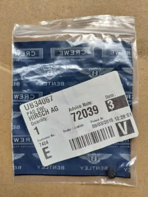 ORIGINAL VW KONZERNTEILE, UNTERLAGE. 1 Stk. Nr: UB34067