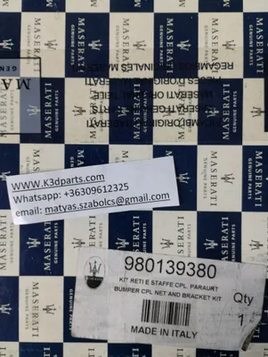 Genuine Maserati Kit Nets For Front Bumper. Part number 980139380.