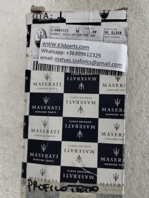 Genuine Maserati RH FRONT DOOR UNDERMIRROR WINDOW SCRAPER SEAL. Part Number: 670009915