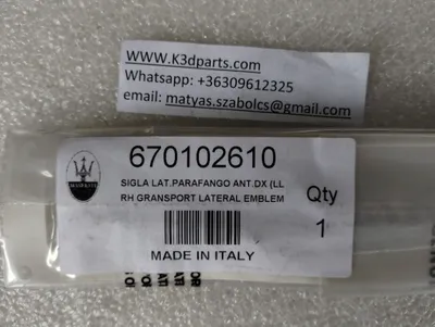 Originales Maserati RH Gransport Seitenemblem. Teilenummer 670102610.