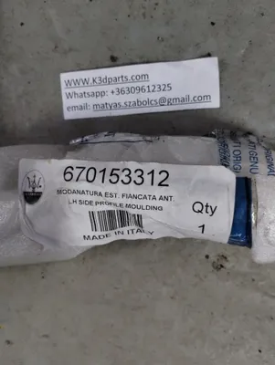 Genuine Maserati LH SIDE PROFILE MOULDING. Part number 670153312.